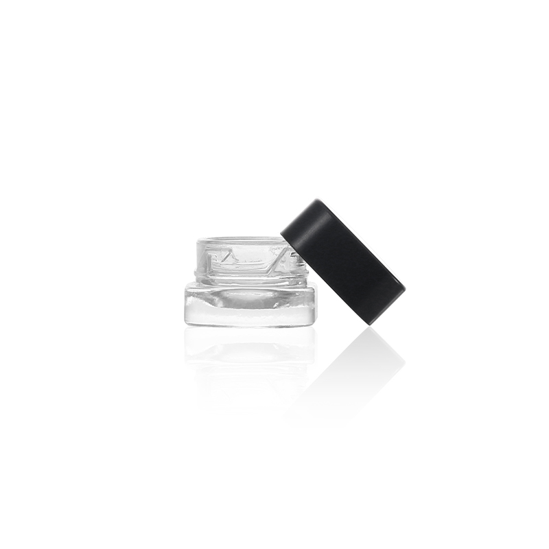 opal white glass square shape 5ml jar with child safe cap
