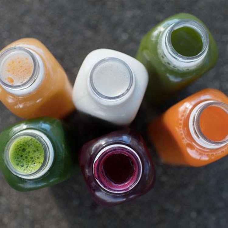 organic raw pressed daily 500ml glass beverage juice french square bottles 16oz with plastic aluminium cap