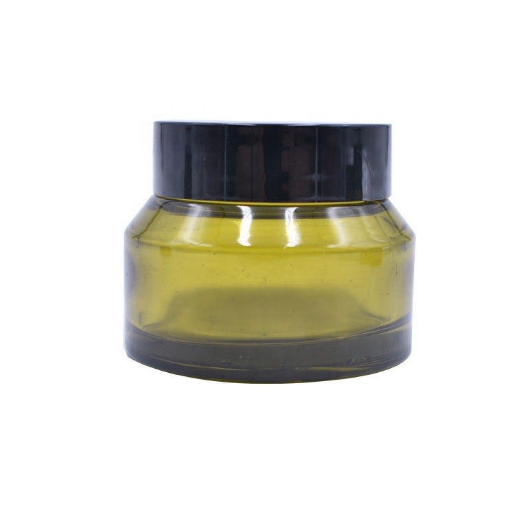 outstanding high quality packaging glass jar cream 50g cream containers jar with black lids