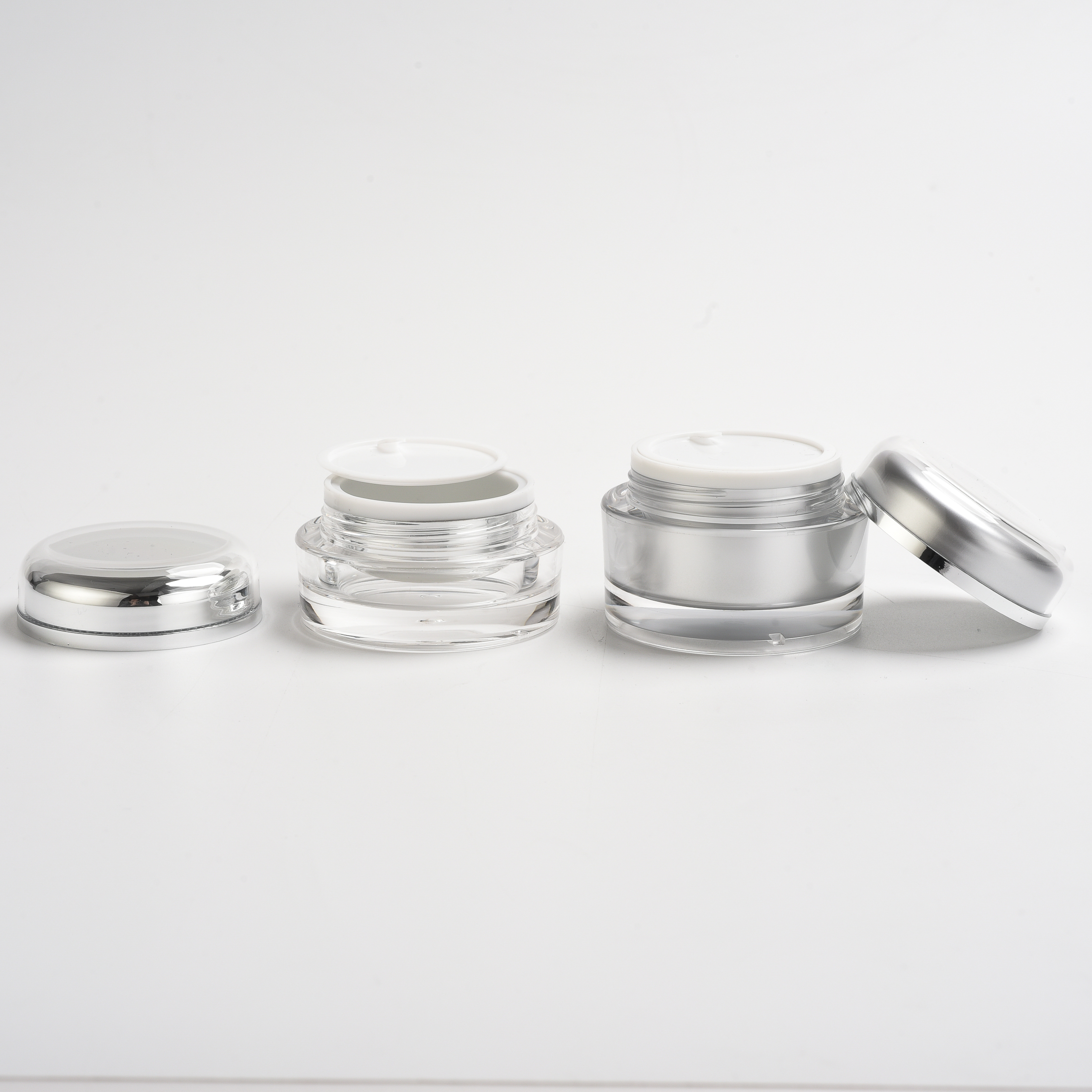 oval round shaped plastic cream jars acrylic good quality jars 50g