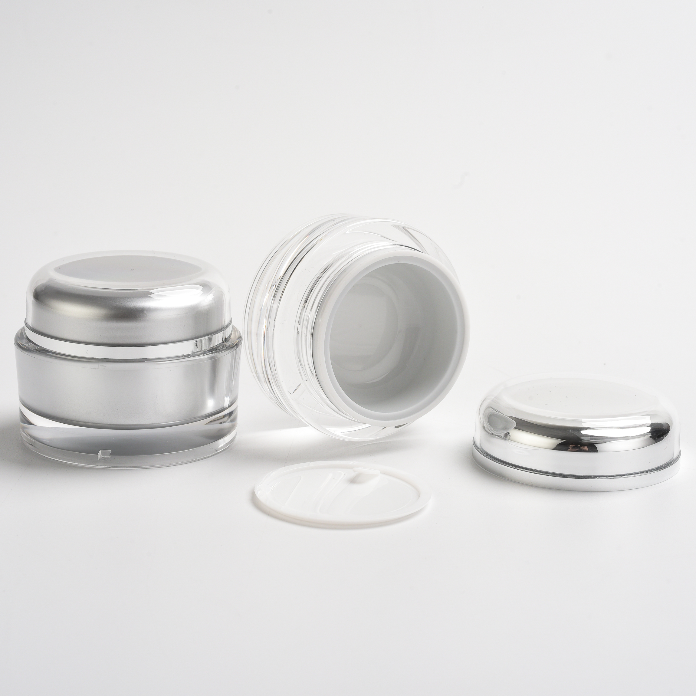 oval round shaped plastic cream jars acrylic good quality jars 50g