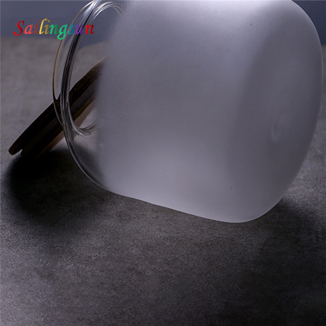 oversized sealed bamboo lid hand craft high clear pyrex thermo proof glass jar