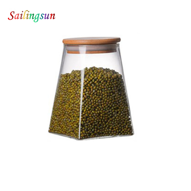 oversized wide bottom wooden lid handcraft pyrex glass instant noodle container