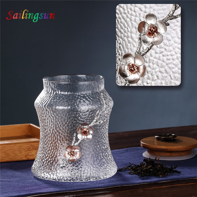 oversized with stopper handmade pyrex glass tea dry fruit jar