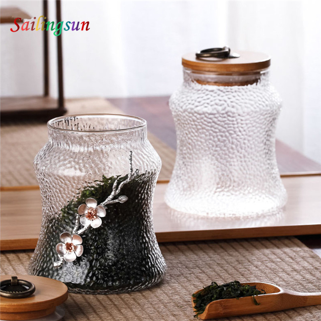 oversized with stopper handmade pyrex glass tea dry fruit jar