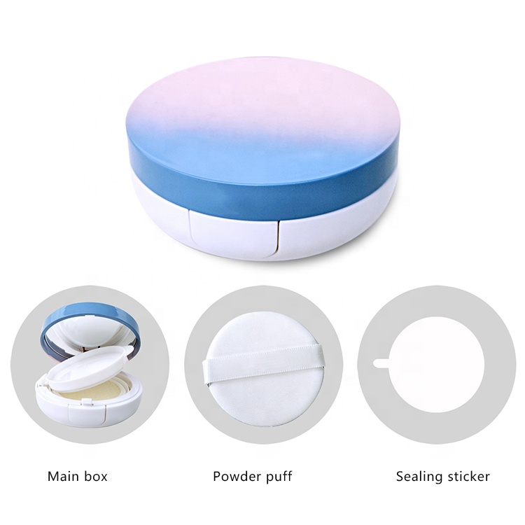 ow moq custom logo empty air cushion puff container box BB CC liquid foundation cream rressed mirror powder compact case