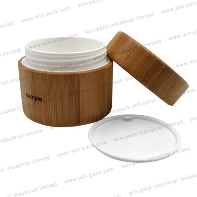 packaging cosmetics bamboo plastic skin care cream jar containers 30g