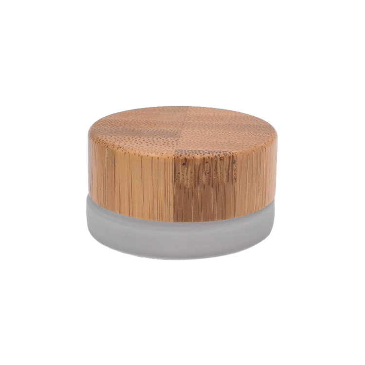 packaging eco friendly 5ml frosted glass 5 gram jar lip balm container with bamboo screw lid