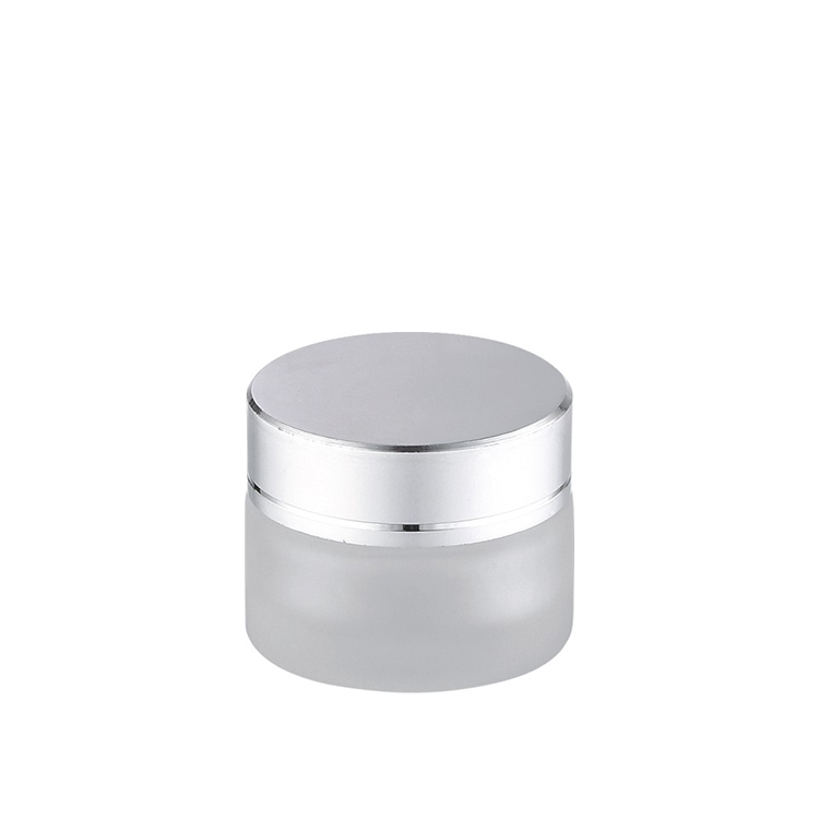 packaging skin care container set 15ml 20ml 30ml 50ml 100ml 120ml frosted glass jar with matte silver lid