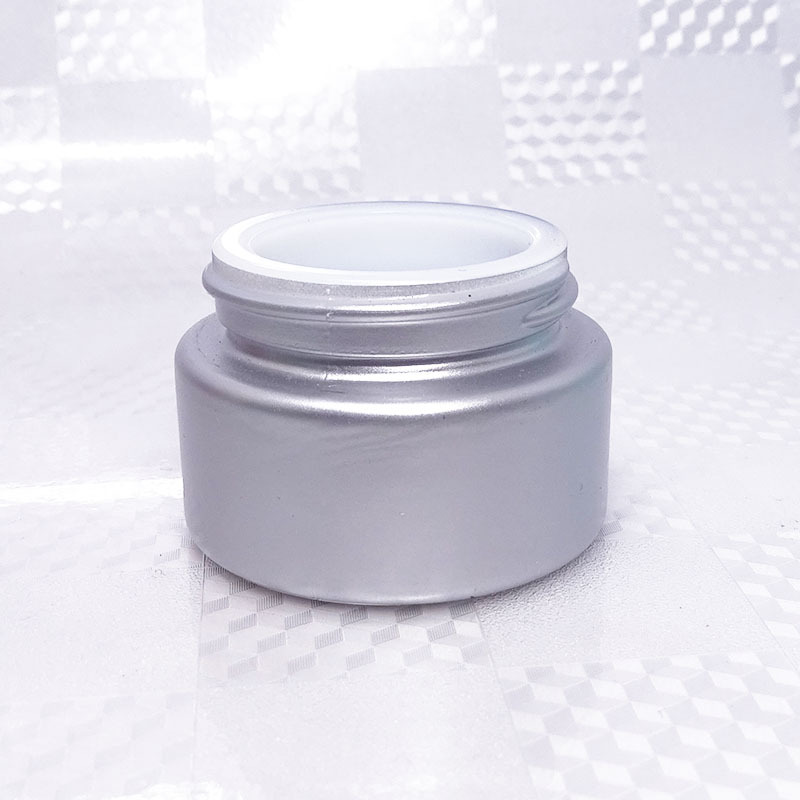 painted grey matte silver eye cream cosmetic packaging 20g glass jar