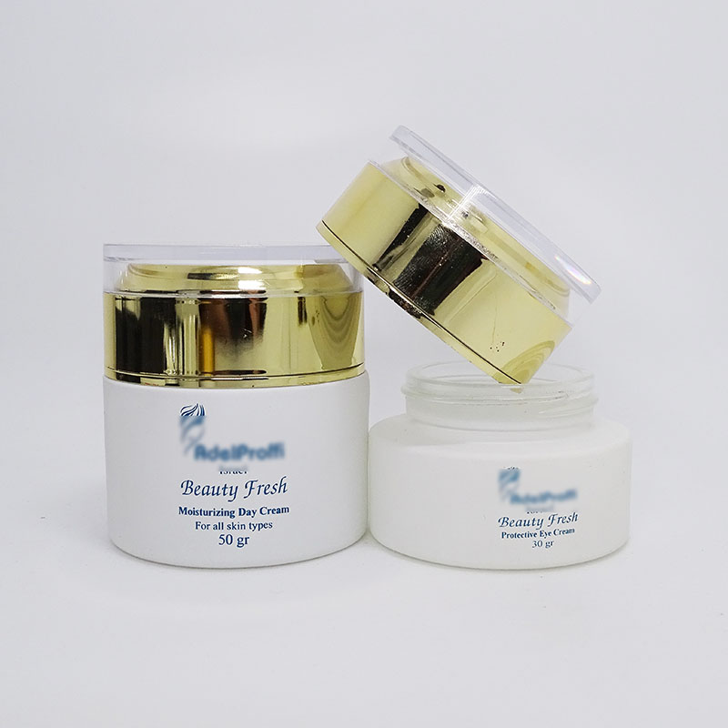 painted grey matte silver eye cream cosmetic packaging 20g glass jar