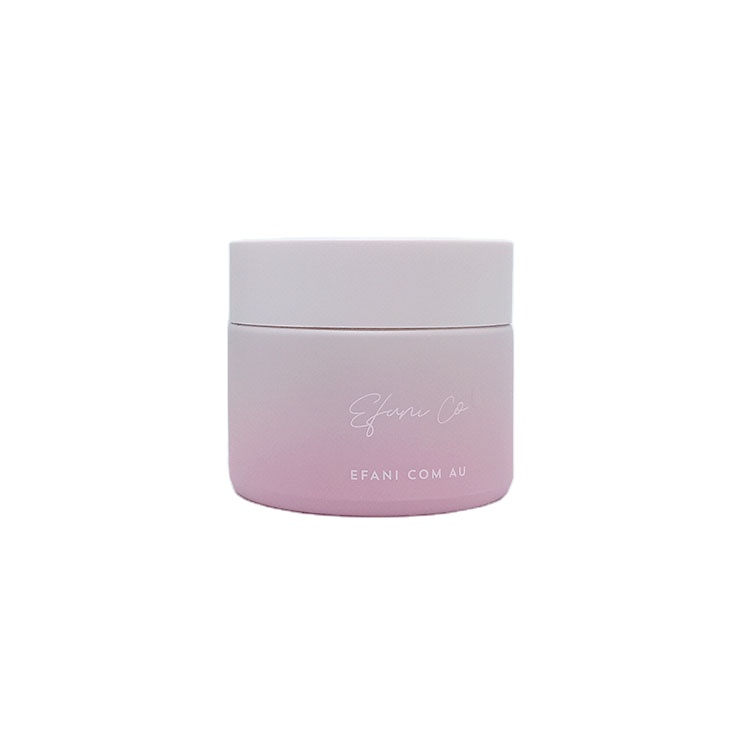 painting pink  porcelain glass cosmetic cream jar 15g 30g 50g 100g cosmetic packaging  jar with pink plastic lid