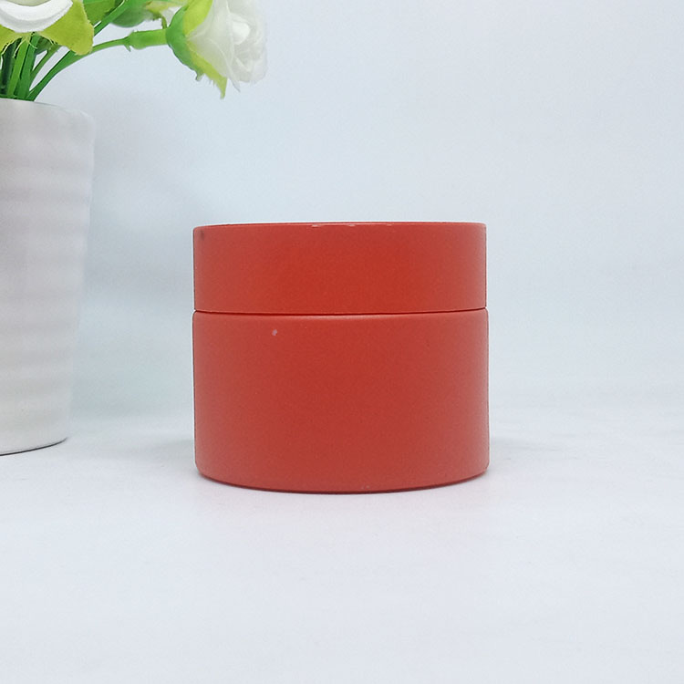 painting pink porcelain glass cosmetic cream jar 15g 30g 50g 100g cosmetic packaging jar with pink plastic lid