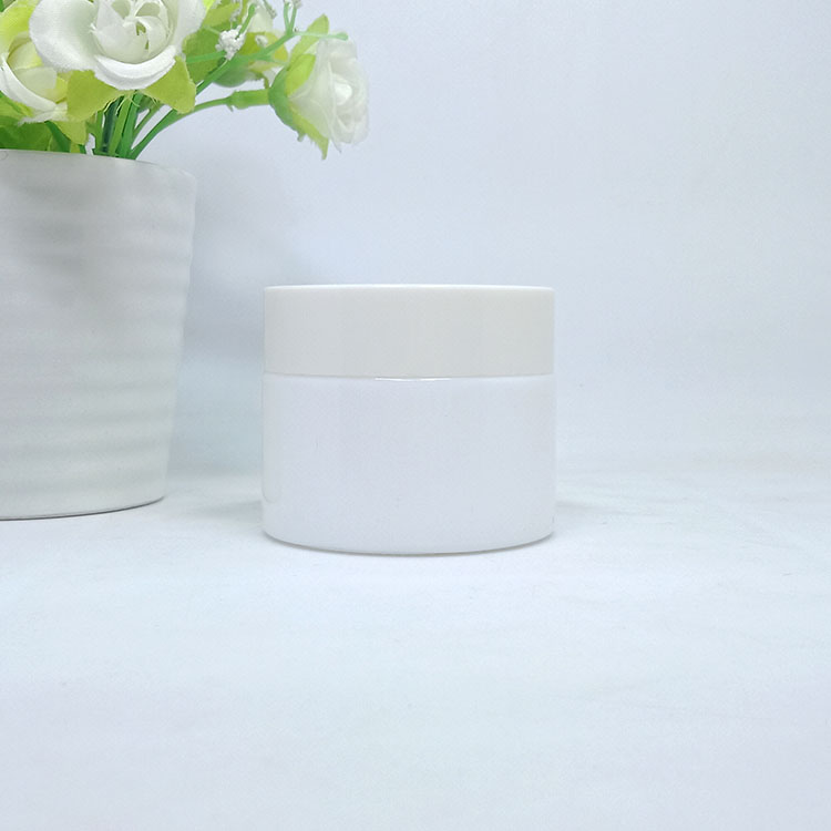 painting pink porcelain glass cosmetic cream jar 15g 30g 50g 100g cosmetic packaging jar with pink plastic lid