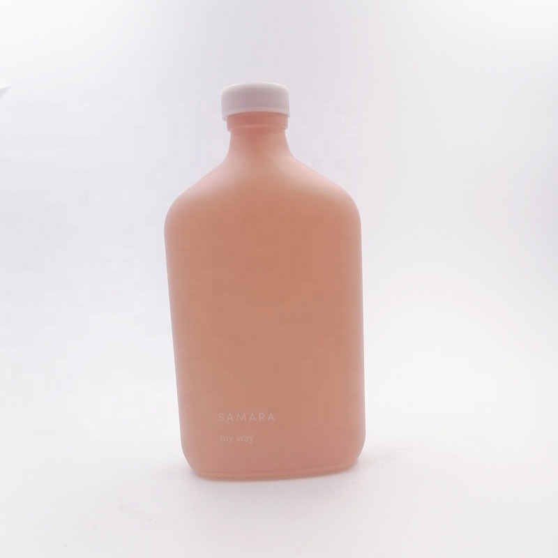 pantone design  flat portable coffee kombucha cold juice beverage glass bottle with custom cap  BPA free tritan 250ml 12oz