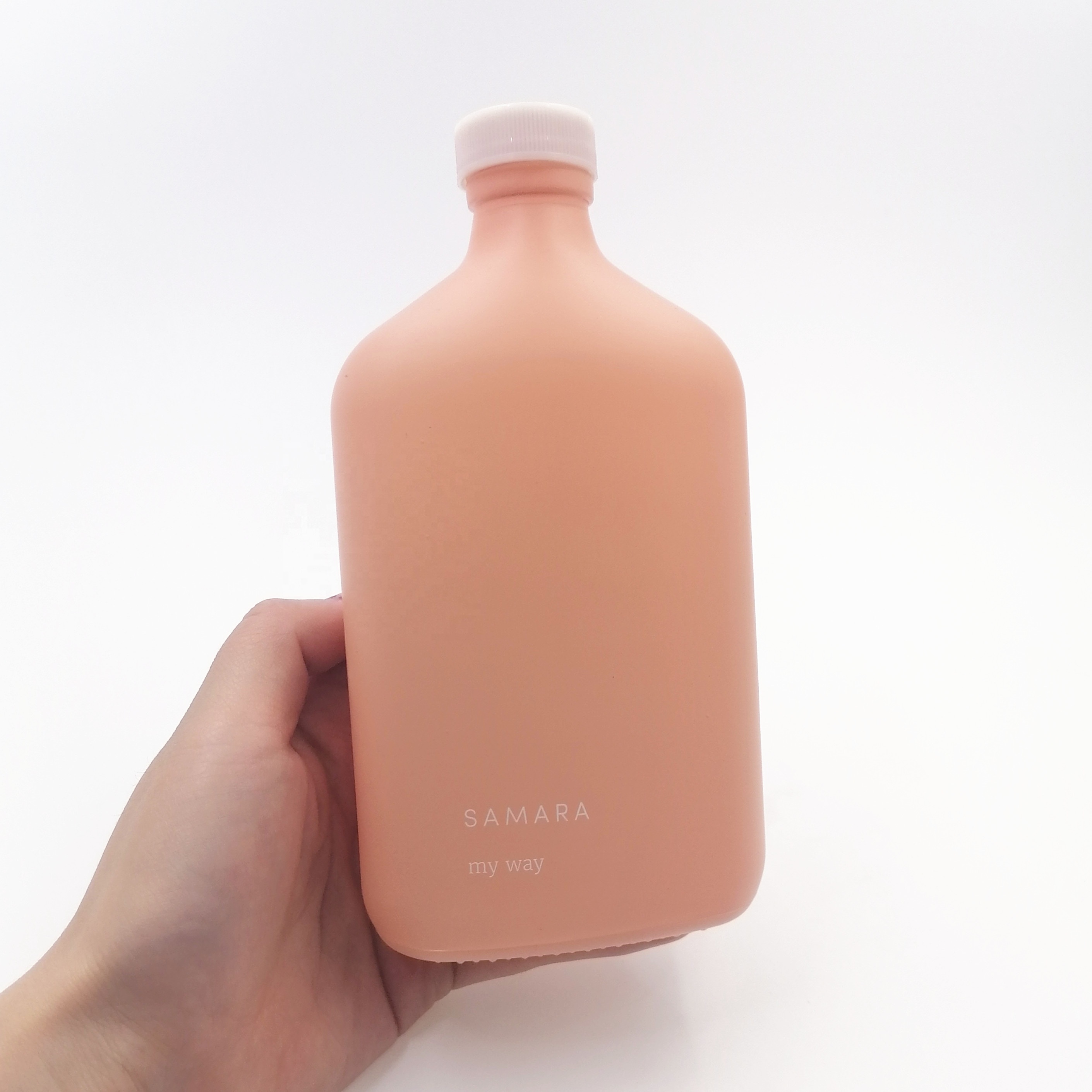 pantone design flat portable coffee kombucha cold juice beverage glass bottle with custom cap BPA free tritan 250ml 12oz