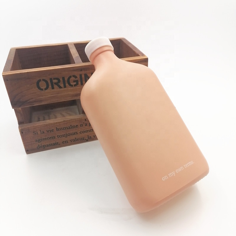 pantone design flat portable coffee kombucha cold juice beverage glass bottle with custom cap BPA free tritan 250ml 12oz