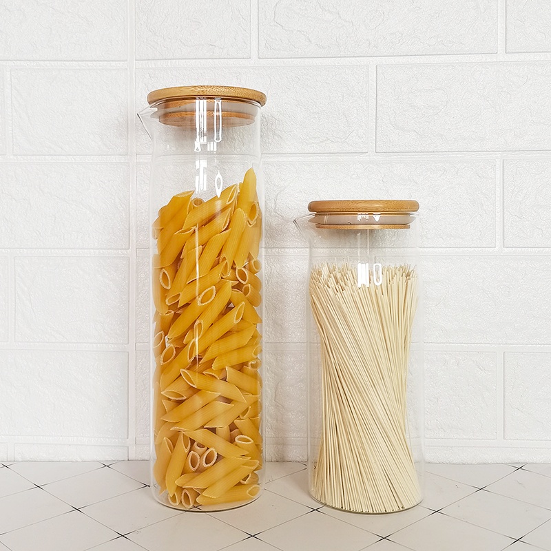 pantry bathroom kitchen laundry glass jar with spout glass container with lid
