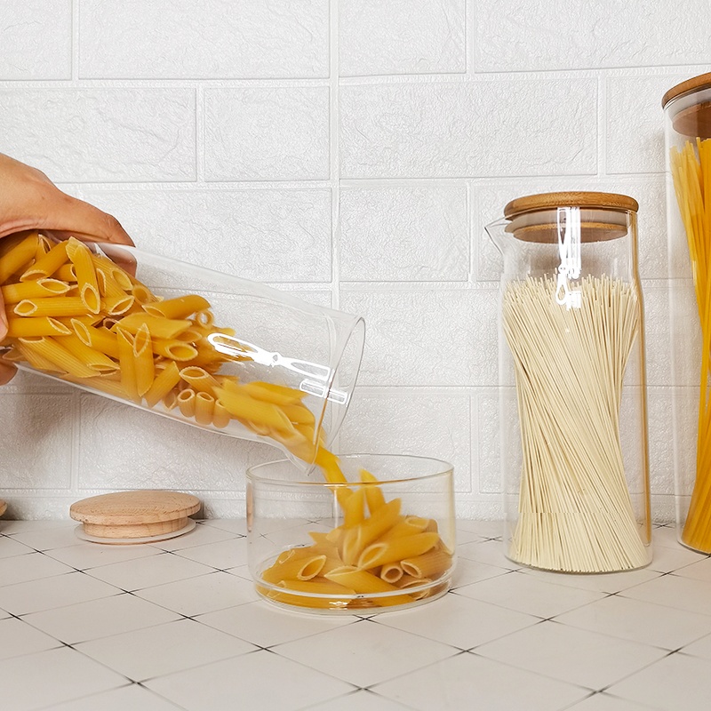 pantry bathroom kitchen laundry glass jar with spout glass container with lid