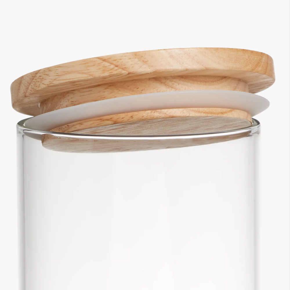 pantry glass containers / storage glass jars / stackable round glass canisters