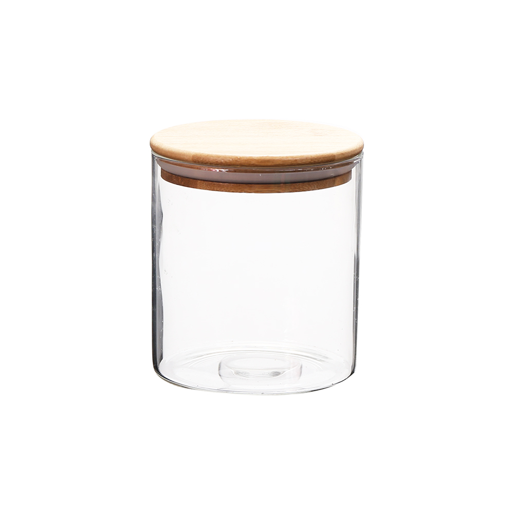pantry glass containers / storage glass jars / stackable round glass canisters