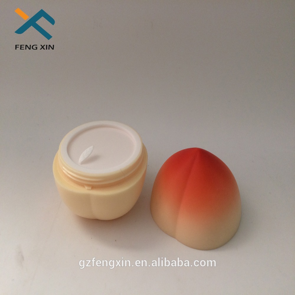 peach fruit shape cream bottles packing cosmetic canned 30g plastic packaging