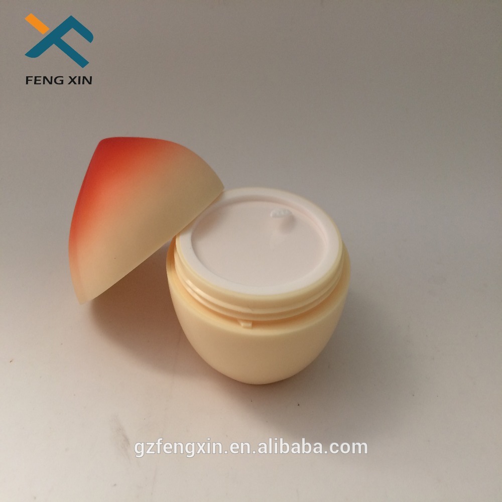 peach fruit shape cream bottles packing cosmetic canned 30g plastic packaging