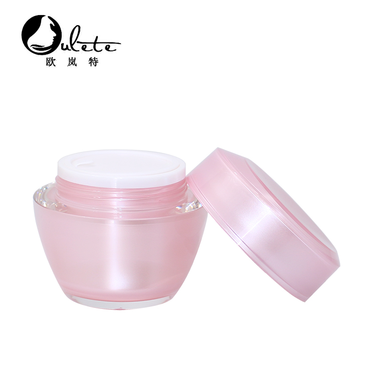 pearl pink acrylic empty cosmetic jar container plastic cream jar