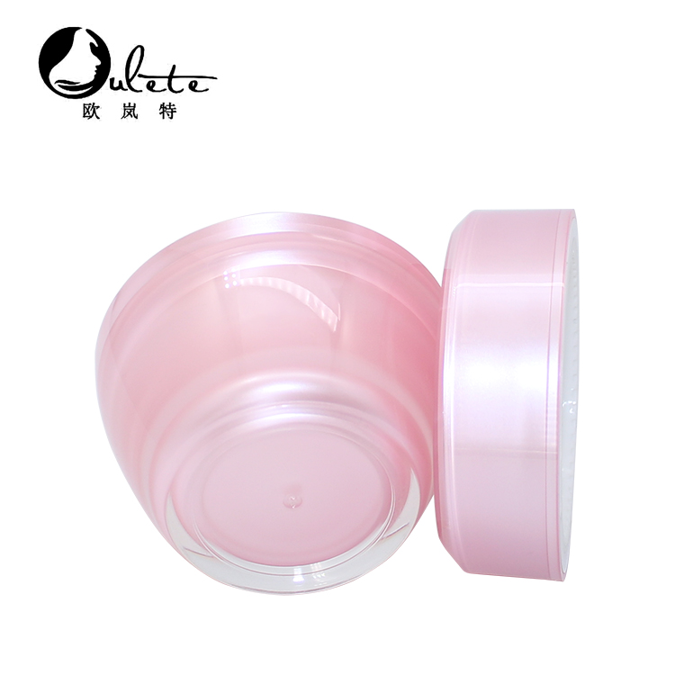pearl pink acrylic empty cosmetic jar container plastic cream jar