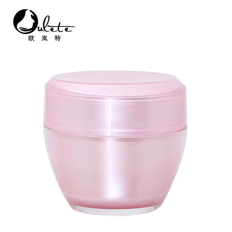 pearl pink acrylic empty cosmetic jar container plastic cream jar
