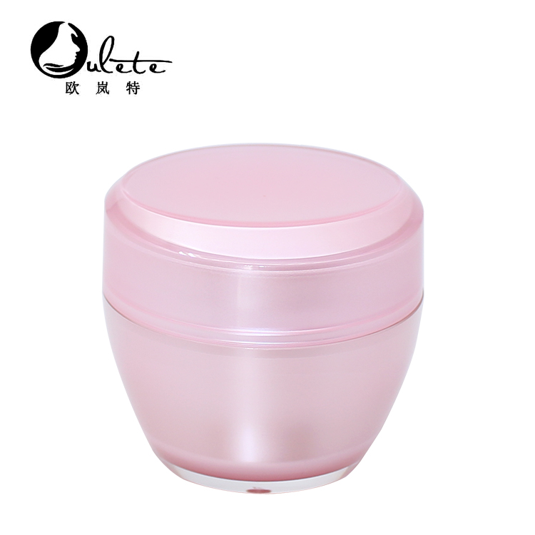 pearl pink acrylic empty cosmetic jar container plastic cream jar