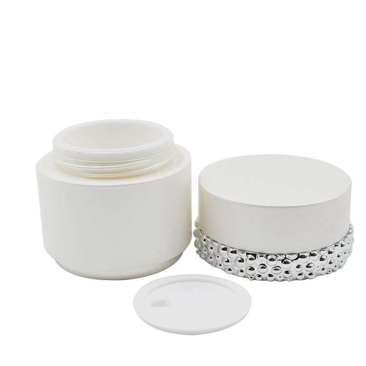 pearl white beauty skin care container round 30g 50g plastic acrylic facial ointment cream jar for cosmetic package