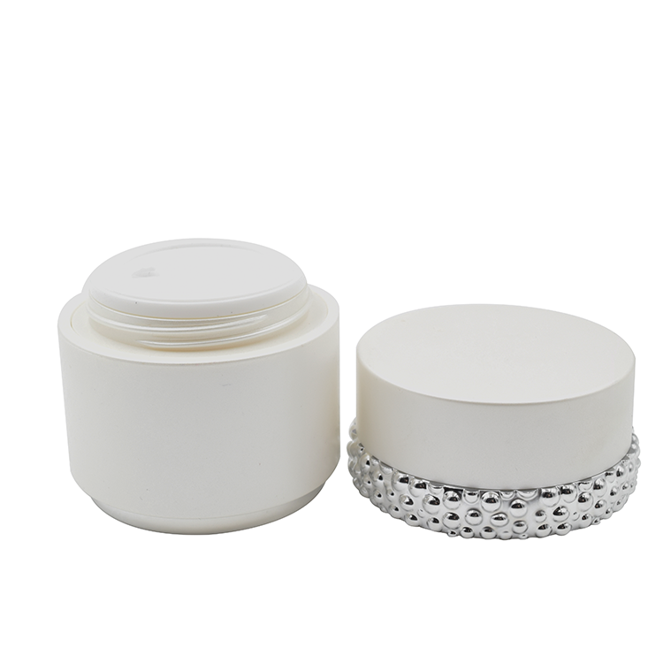 pearl white beauty skin care container round 30g 50g plastic acrylic facial ointment cream jar for cosmetic package