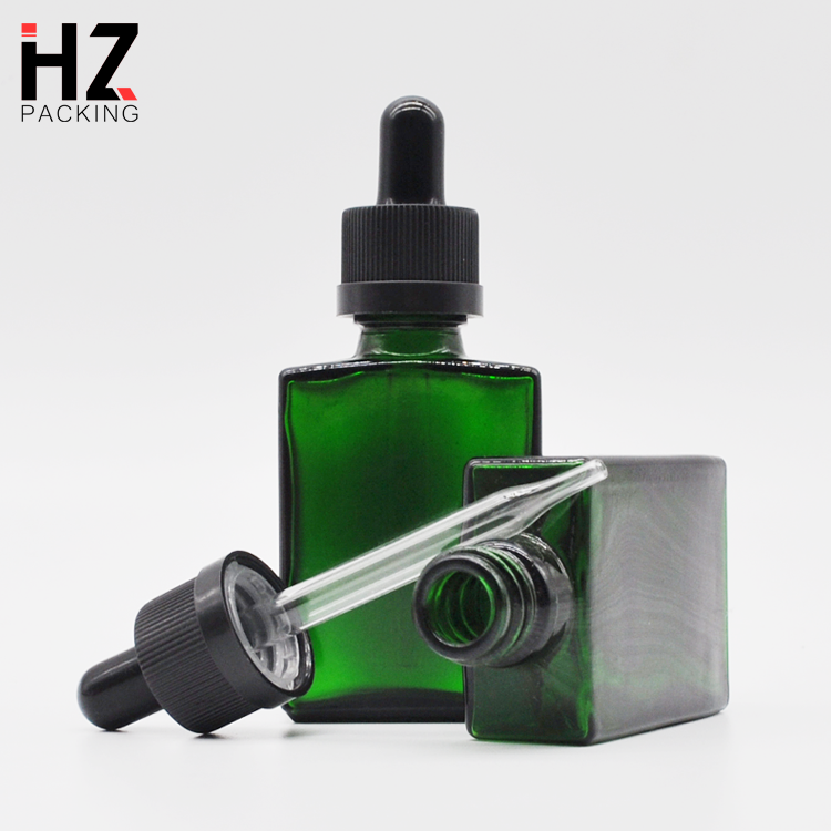 perfume 30ml square rectangle glass dropper bottle with label