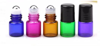 perfume essential oil 0.5ml 1ml 2ml 5ml 10ml 15ml 30ml colorful glass roller bottles with stainless roll on ball