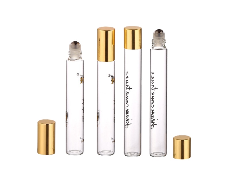 perfume glass bottle 10ml Roll On Bottles Roller Glass for Oil Lip with screen printing