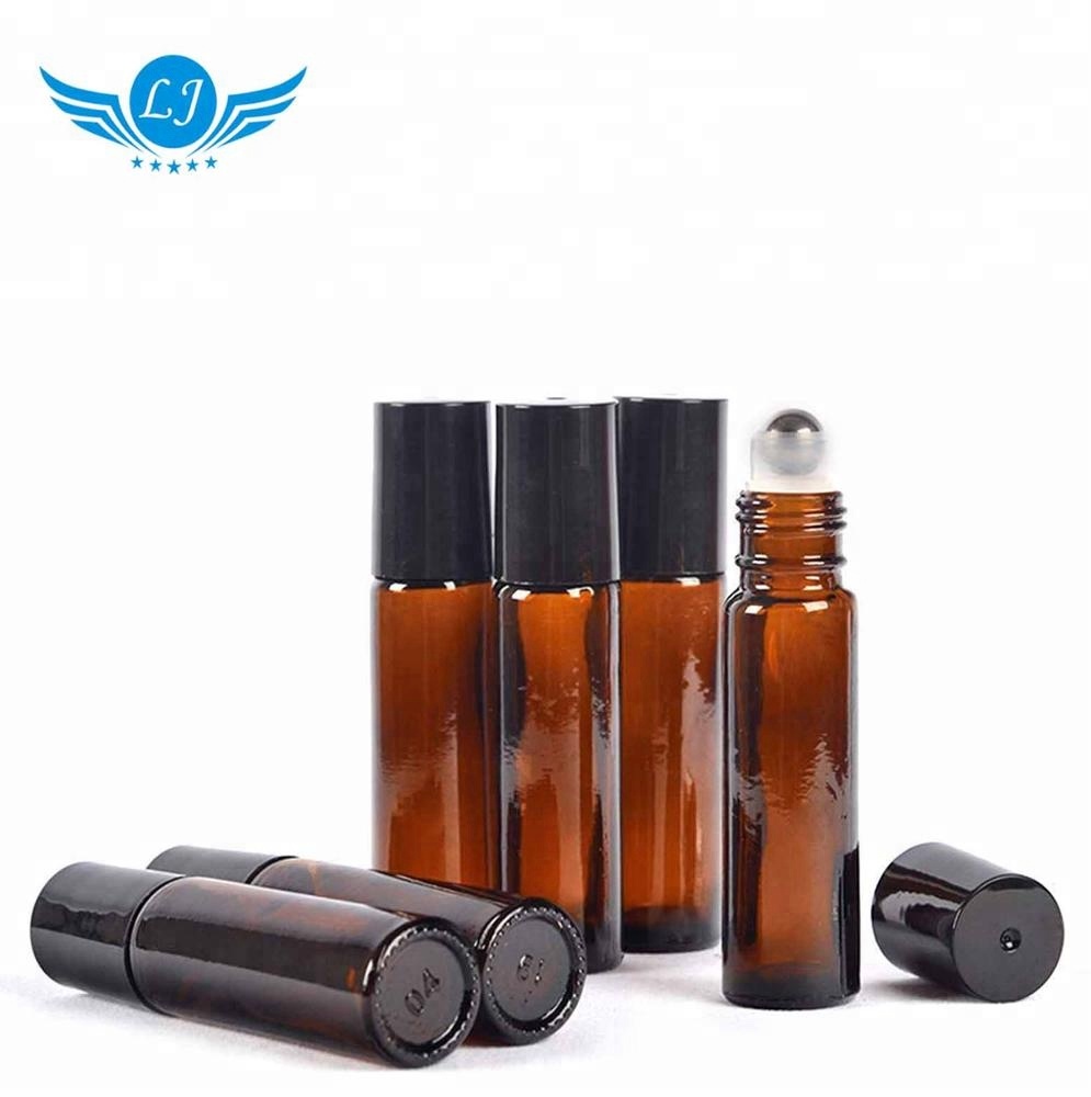 perfume glass bottle roll on 10 Ml E Liquid Spray Roller Ball Essential Oil amber glass roll on bottle  10ml