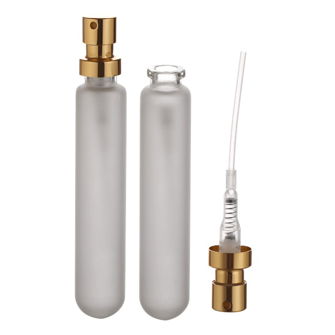 perfume glass bottles 10ml snap on neck perfume spray bottle with aluminum sprayer metal cap