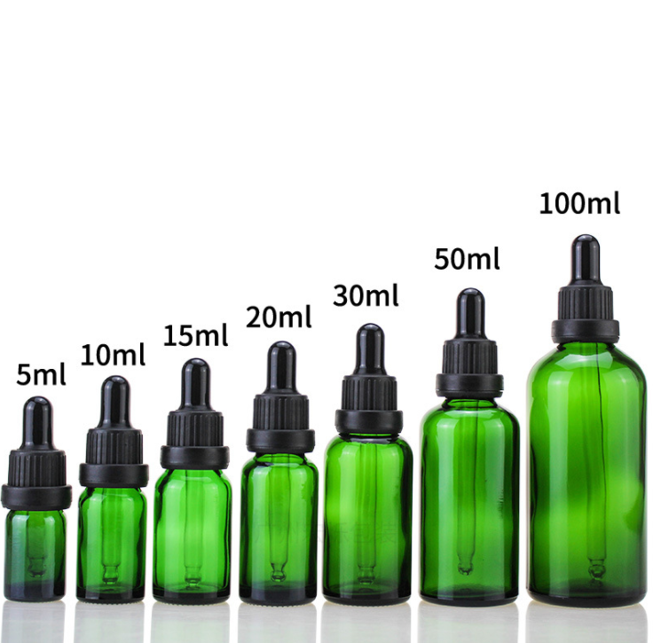 perfume serum bottles 30 ml green glass dropper bottle for essential oil