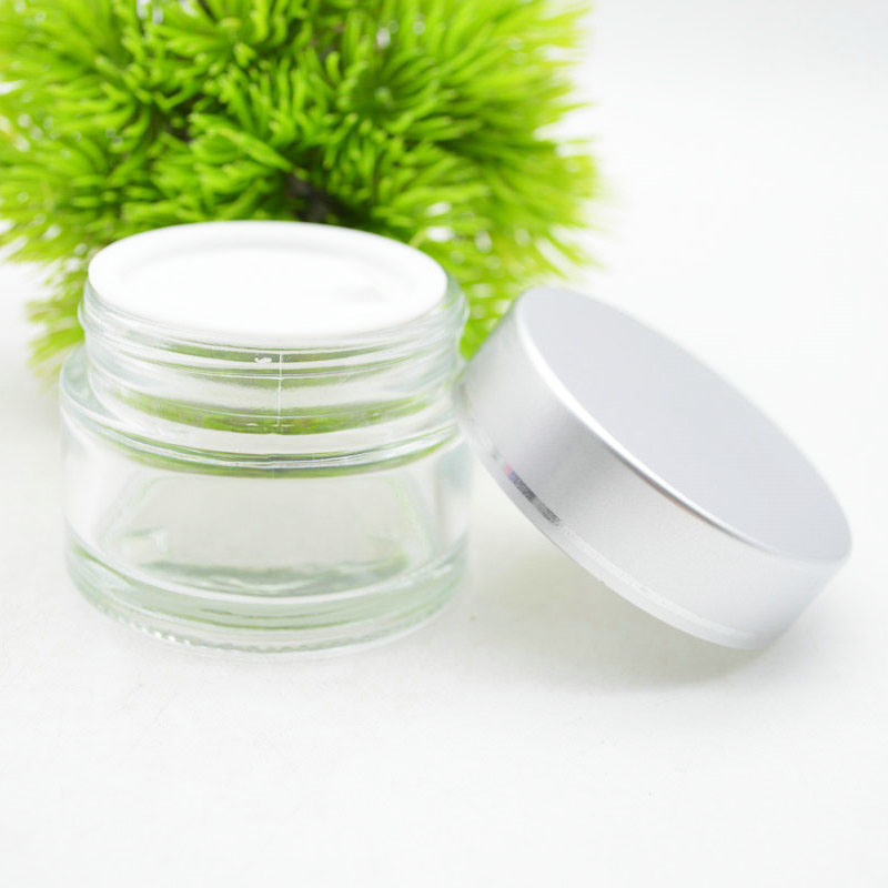 personal care beauty glass cosmetic cream jar with ABS cap 50ml glass jar