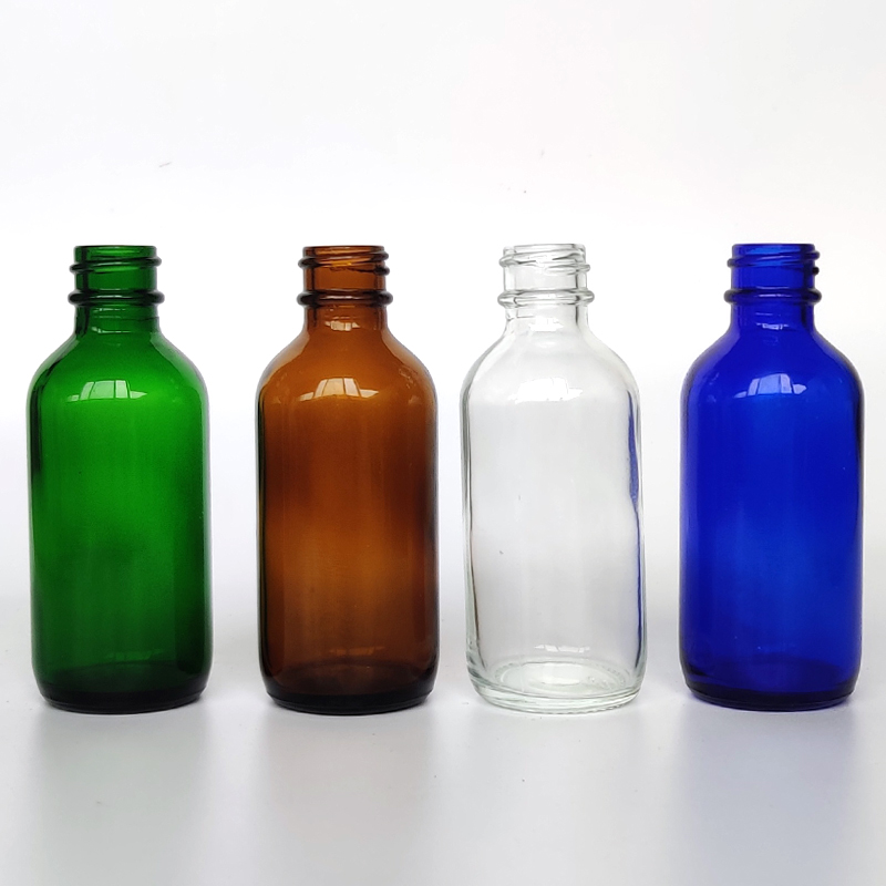 personal care blue green boston round glass bottle 15ml