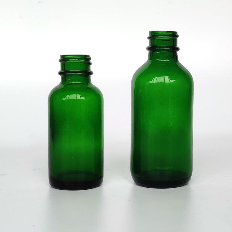 personal care blue green boston round glass bottle 15ml