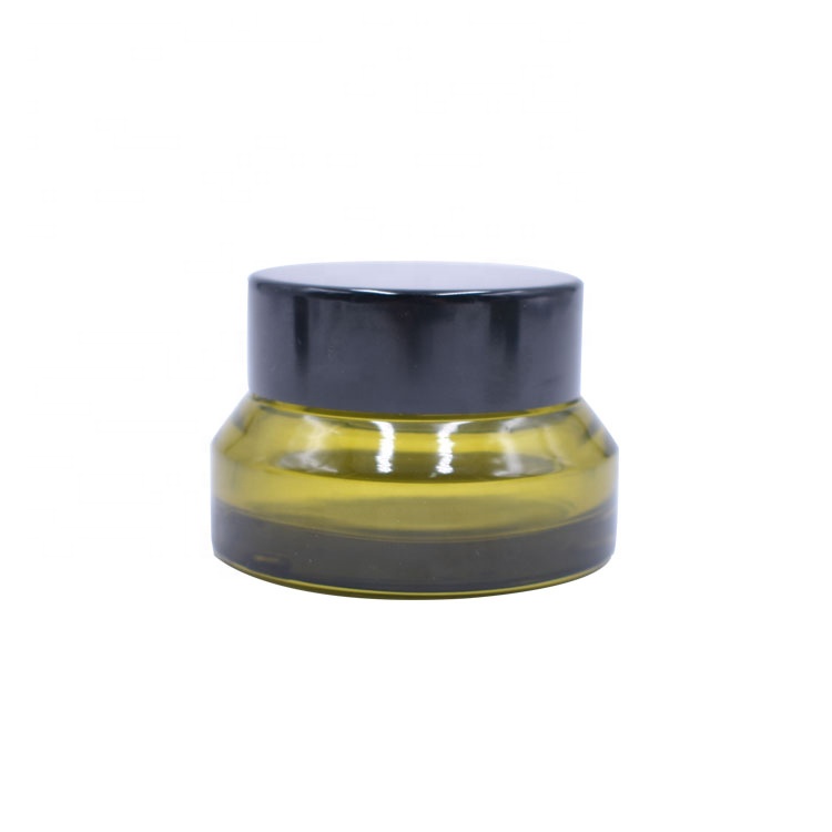 personal care eye cream facial cream green color empty slant shoulder 15g small cosmetic jar glass