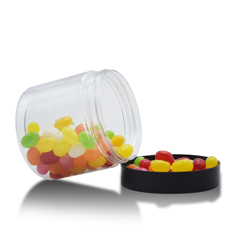 pet jar 500 ml cosmetic pet jars/plastic food jar plastic jar with aluminum lid/candy container clear candy store containers
