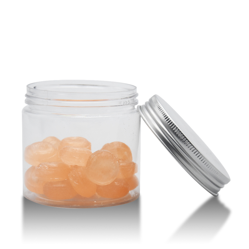 pet jar with aluminum lid 500ml pet jar/frosted plastic jar plastic honey jars/containers for candy disposable candy container