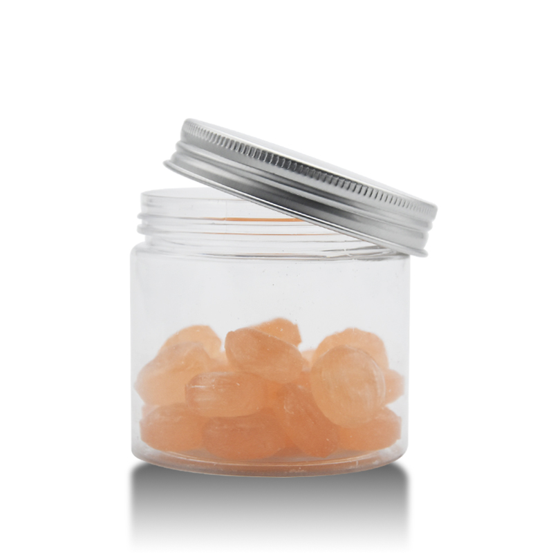 pet jar with aluminum lid 500ml pet jar/frosted plastic jar plastic honey jars/containers for candy disposable candy container