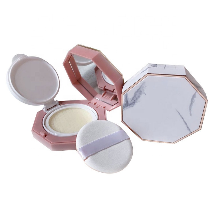 pink and white rhombus new type  cosmetic compact powder case packaging empty plastic bb air cushion