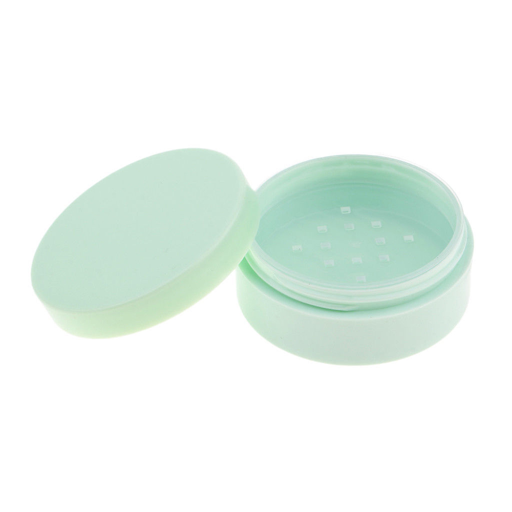pink blue green mini 5g 5 ml silicon acrylic container Empty plastic round shape compact loose powder case with sifter
