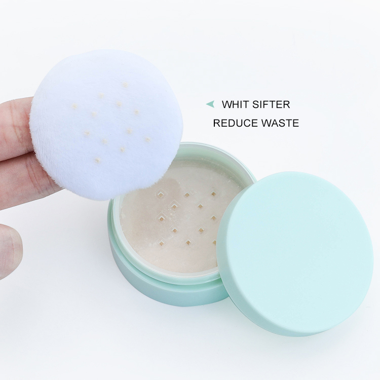 pink blue green mini 5g 5 ml silicon acrylic container Empty plastic round shape compact loose powder case with sifter