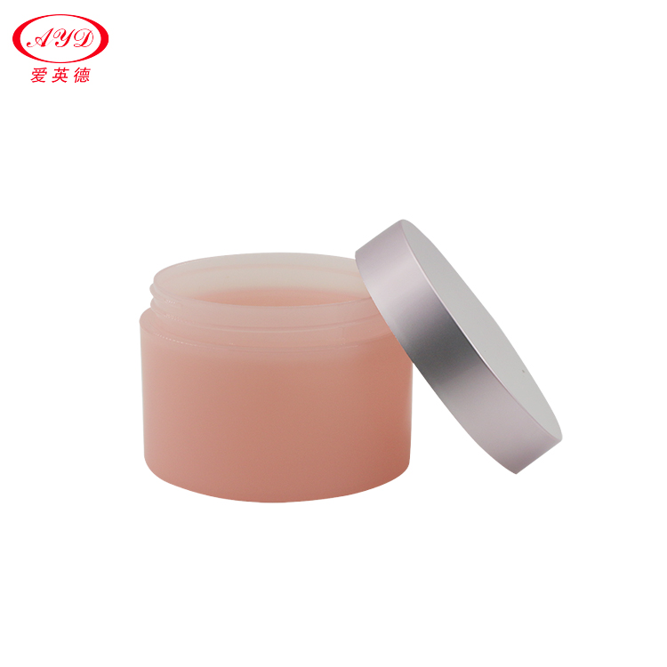pink container jars ShaoXing factory manufacture cheap price round pink cosmetic face hand pink jars with white lid
